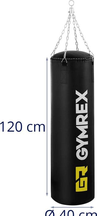Produktbild Gymrex Boxsack gefüllt Punching Bag Punchingbag Boxsack hängend Sandsack Boxen 27,75 kg (120 cm, 27.75 kg)