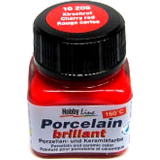 Kreul, Künstlerfarbe + Bastelfarbe, Glass & Porcelain Clear, Porzellan- und Glasfarbe (Kirschrot, 20 ml)