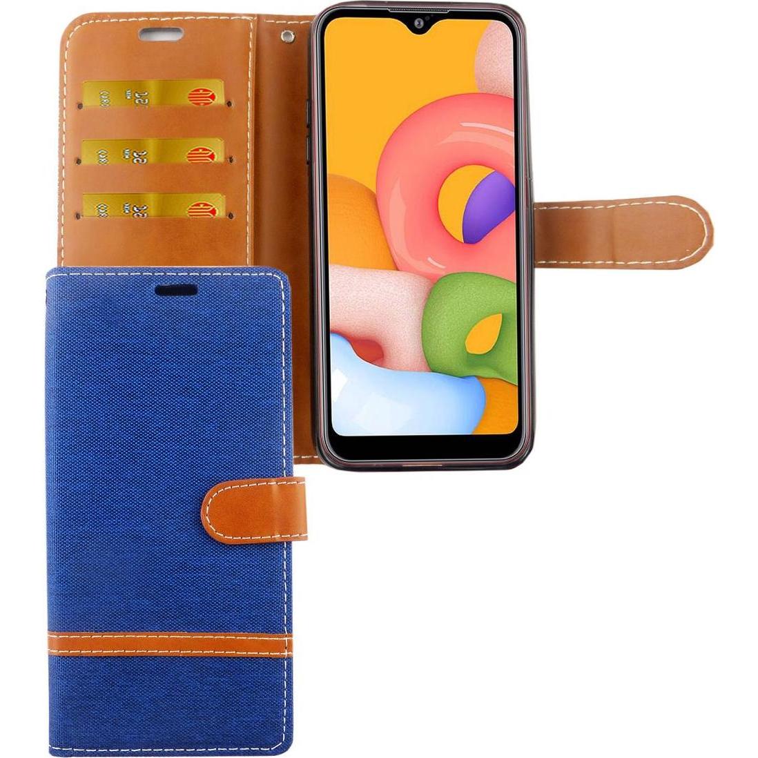 König Design Hülle Handy Schutz für Samsung Galaxy A01 Case Cover Tasche Wallet Etui Bumper (Samsung Galaxy A01), Smartp...