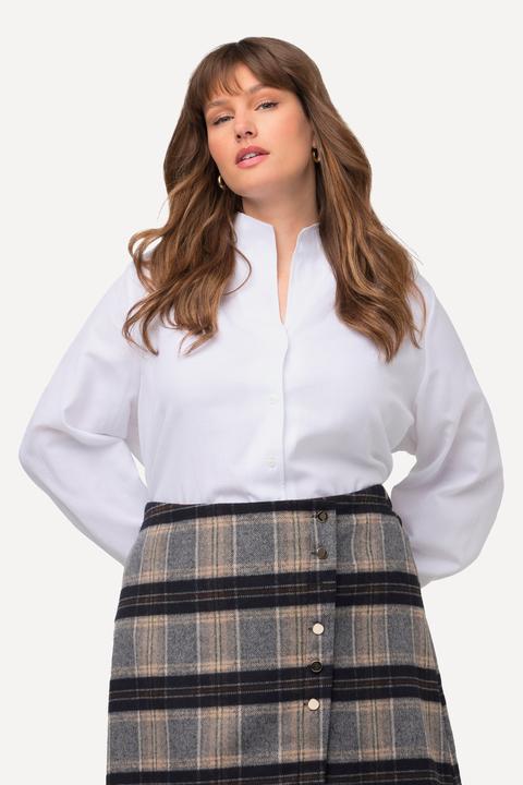 Produktbild Ulla Popken Bluse, Oxford-Gewebe, Kelchkragen, Langarm (46, 48)