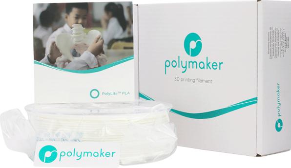 Actual product image Polymaker PolyLite PLA - White - 2.85mm (PLA, 2.85 mm, 1000 g, White)
