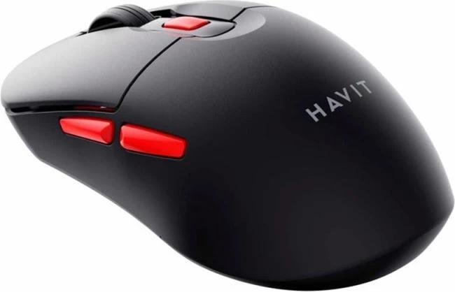 Actual product image Havit - Wireless Mouse (MS59WB) - 2.4GHz, 800/1200/1600 DPI, ABS, PC, AA Battery - Black / Red (Wireless)
