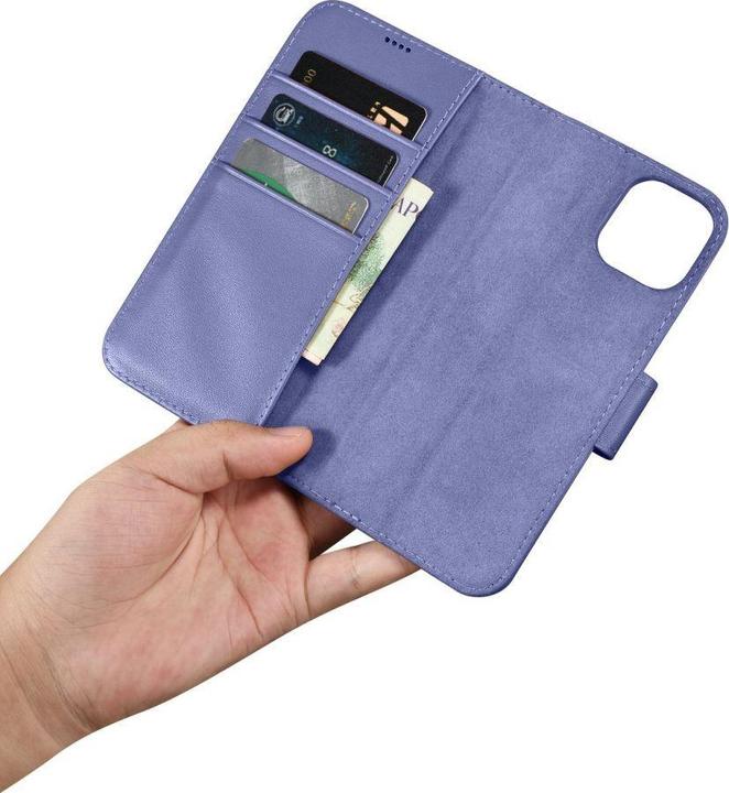Actual product image iCarer Wallet Case 2in1 Cover iPhone 14 Plus Anti-RFID Leather Flip Case Light Purple (WMI14220727-L (Apple iPhone 14 Plus)