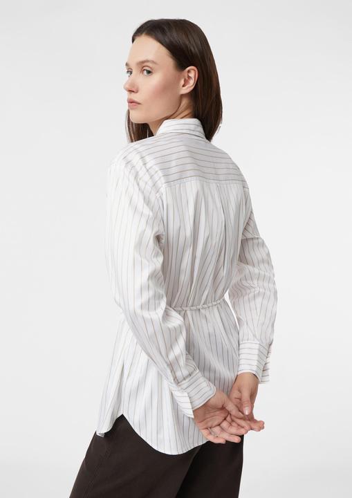 Immagine prodotto Comma Bluse Modisch gestreifte Popeline Hemdbluse mit Bindeband in der Taille (34)