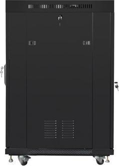 Produktbild Lanberg Free-standing cabinet 19 inches 22U glass doors LCD (flat pack) v2 black (22 HE, 19 Zoll Rack)
