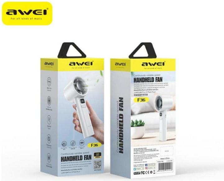 Actual product image Awei Mini Wiatrak F36 2200mAh biały/white