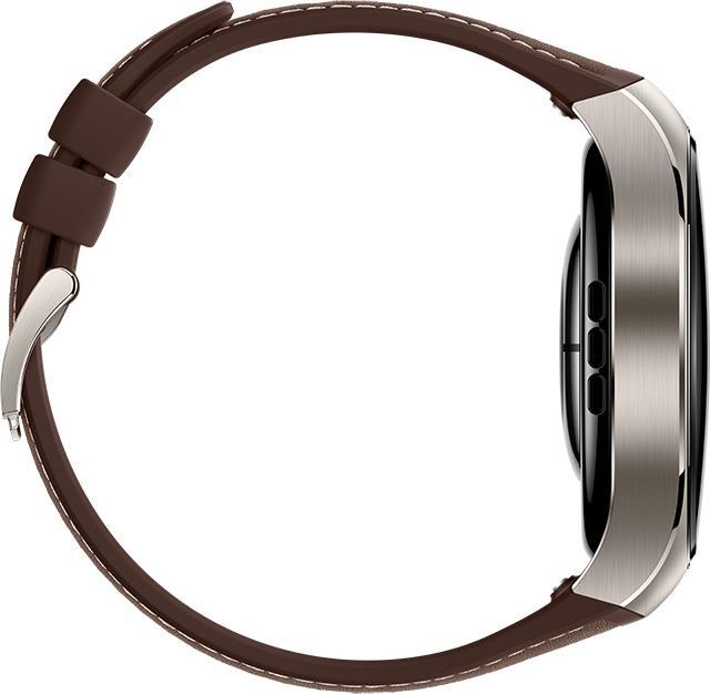 Image du produit Huawei Montres intelligentes Watch 5 (46mm), bracelet classique en Fluorelastomère marron, corps en métal, (46 mm)