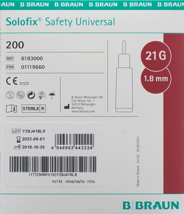 Actual product image B.Braun Lancet Unive 21 G x 1.8mm