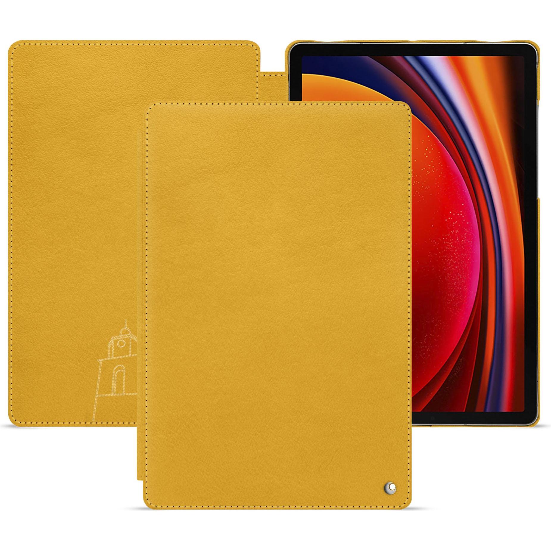 Noreve Lederschutzhülle horizontal (Galaxy Tab S9), Tablet Hülle, Orange