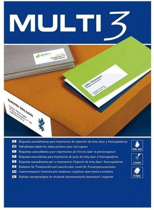 Image du produit Multi Melti 3 étiquettes de disque CD/DVD, 117 mm de diamètre, rondes, blanches