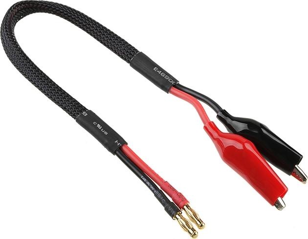 Actual product image Team Corally Charging cable crocodile clips 14 AWG ULTRA V+ silicone cable 30cm 1 pc