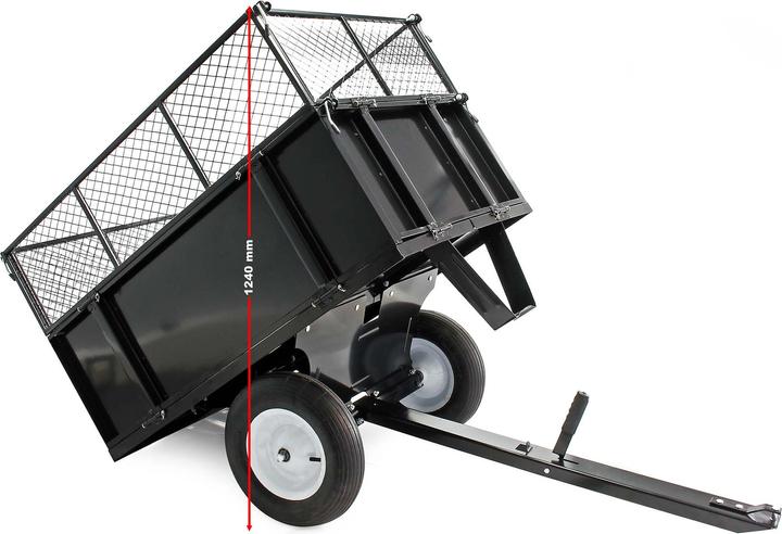 Produktbild Wiltec Kippanhänger 166,5x77,5x106cm 300kg Rasentraktor Kipper Kippmulde Garten (Rasentraktor)
