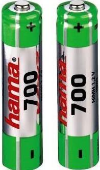 Produktbild Hama NiMH-Akkus 2x AAA 700 mAh 1,2V (2 Stk., AAA, 700 mAh)