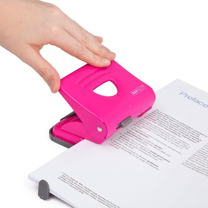 Image du produit Rapesco 1360 825 (2 fois) Perforation métallique - 25 feuilles - rose vif