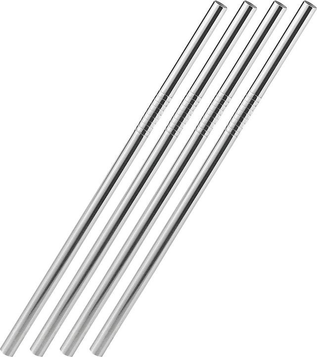 Infactory 4er-Set Cocktail-Trinkhalme aus Edelstahl (4x)