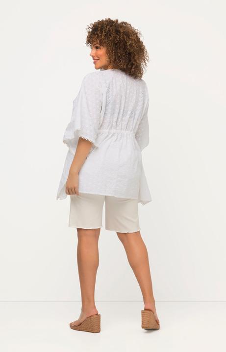 Actual product image Ulla Popken Needlework Tie-Front Kimono (50, 52, 54, 56)