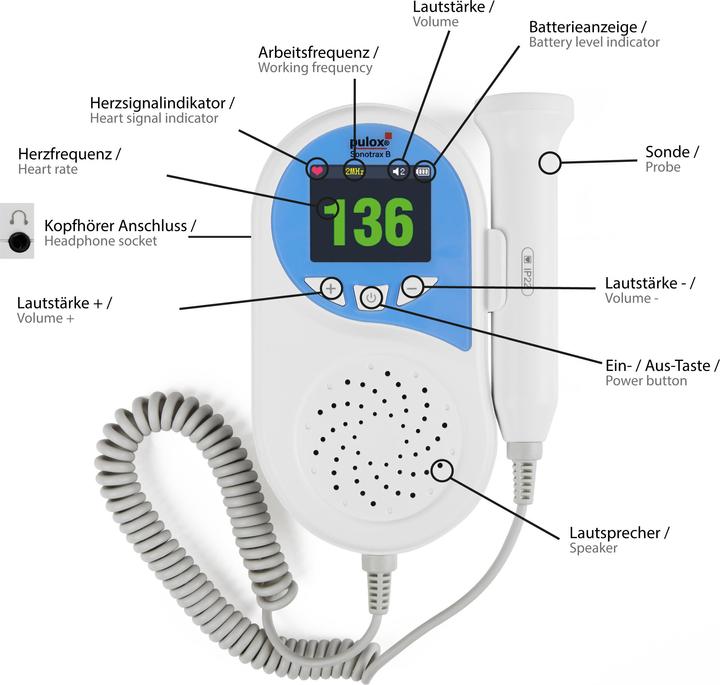 Image du produit Sonotrax B Ultrasons (Doppler fœtal, 0.16 m)