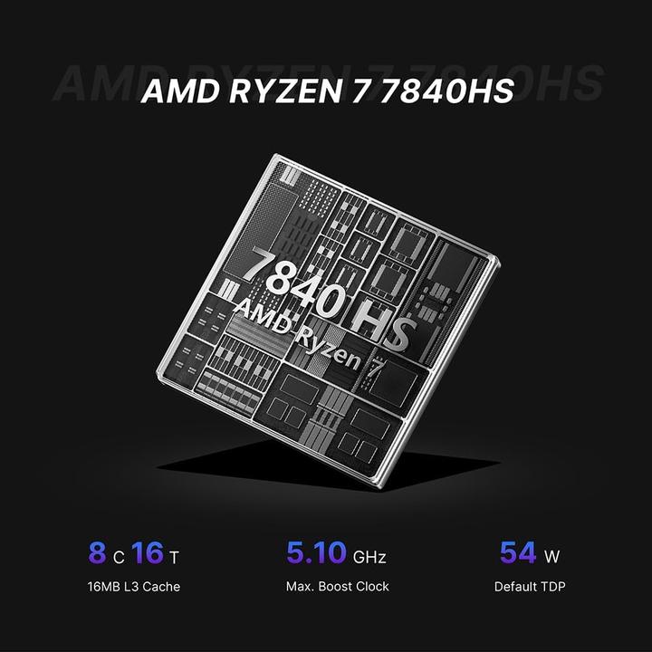 Produktbild Bosgame Mini Gaming PC mit AMD Ryzen 7 Prozessor (1000 GB, AMD Ryzen 7 7840HS)