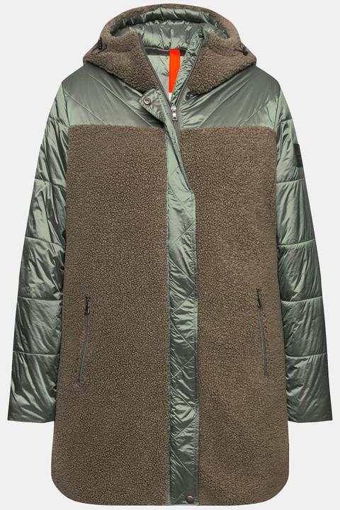 Actual product image Ulla Popken Mixed Texture Fleece Quilted Jacket (46, 48)