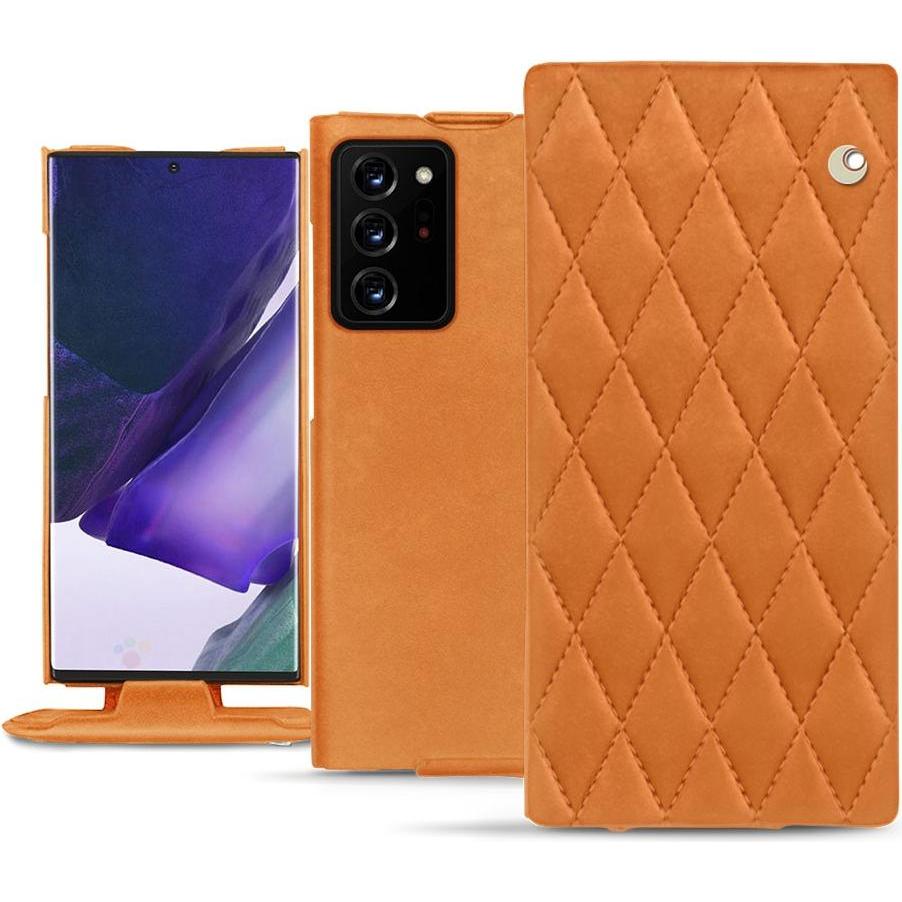 Noreve Lederschutzhülle vertikal (Samsung Galaxy Note 20 Ultra), Smartphone Hülle, Orange
