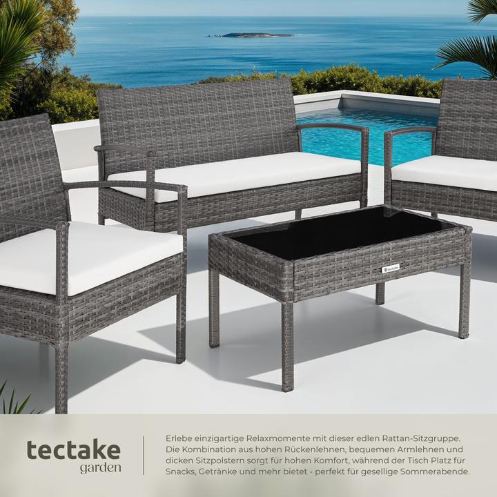 Actual product image tectake Rattan garden furniture set Sparta 3+1