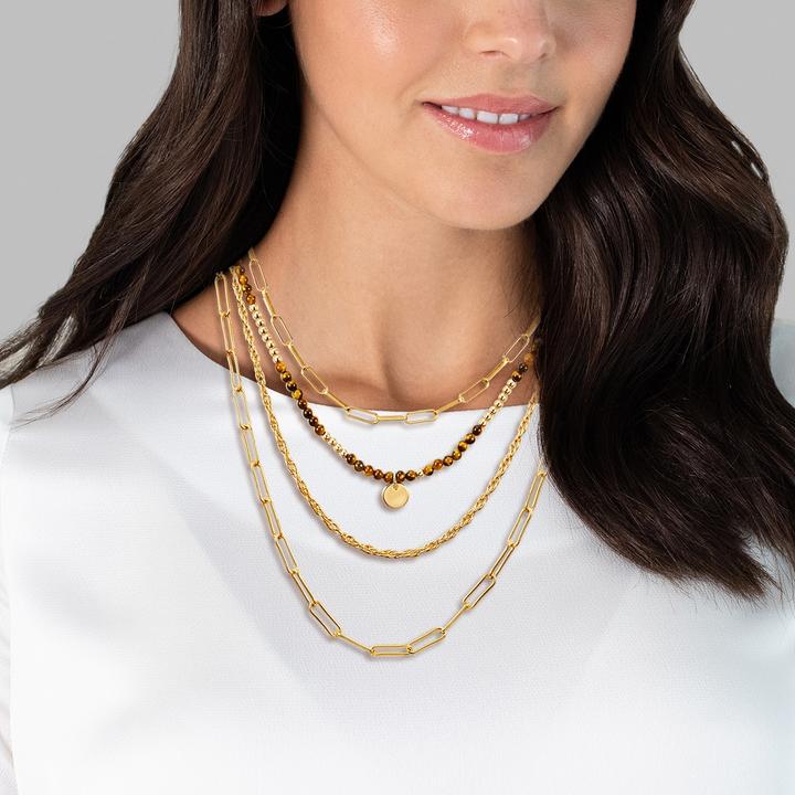 Produktbild Yokoamii Damen Metall Naturstein gelbgold 43,0/46,0/53,0/60,0 cm Basiskette + 3,0 - 30210 (Metall-Legierung)