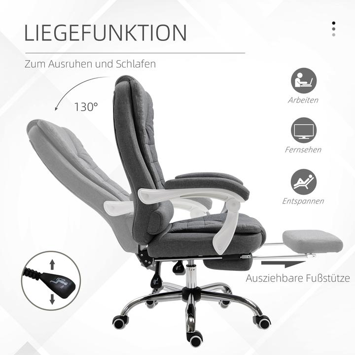 Produktbild Outsunny Bürostuhl mit Fussstütze (45 - 52 cm)