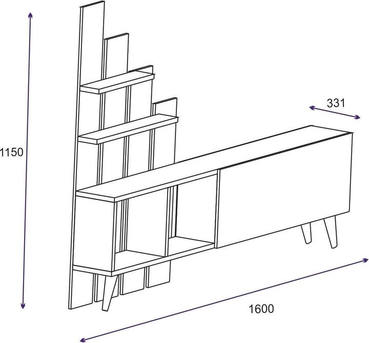 Produktbild Kalune Design Coraline (160 x 33 x 115 cm)