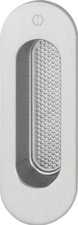 Hoppe Hebeschiebetürmuschel OMEGA aussen oval, Aluminium edelstahlfarbig matt