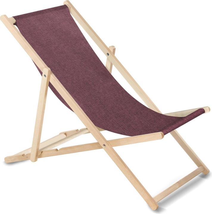 Greenblue GB183M Classic beech deck chair Melange burgundy