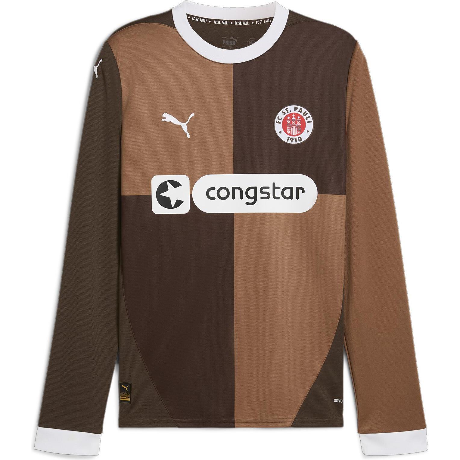 Puma, Herren, Sportshirt, FCSP Home Jersey LS (3XL), Braun, 3XL