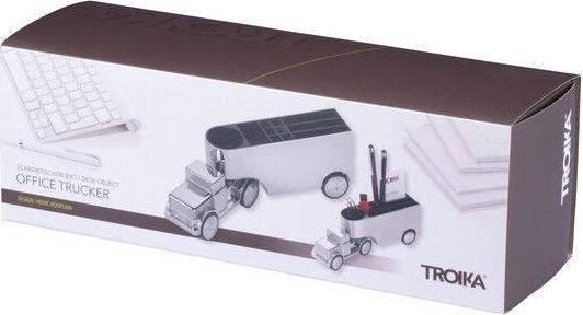 Actual product image Troika OFFICE TRUCKER Porte-crayons et distributeur de trombones, gris brillant