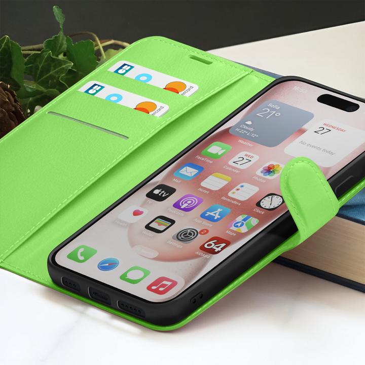 Actual product image Zanaé Klappetui iPhone 15, mit Ständer (Apple iPhone 15)