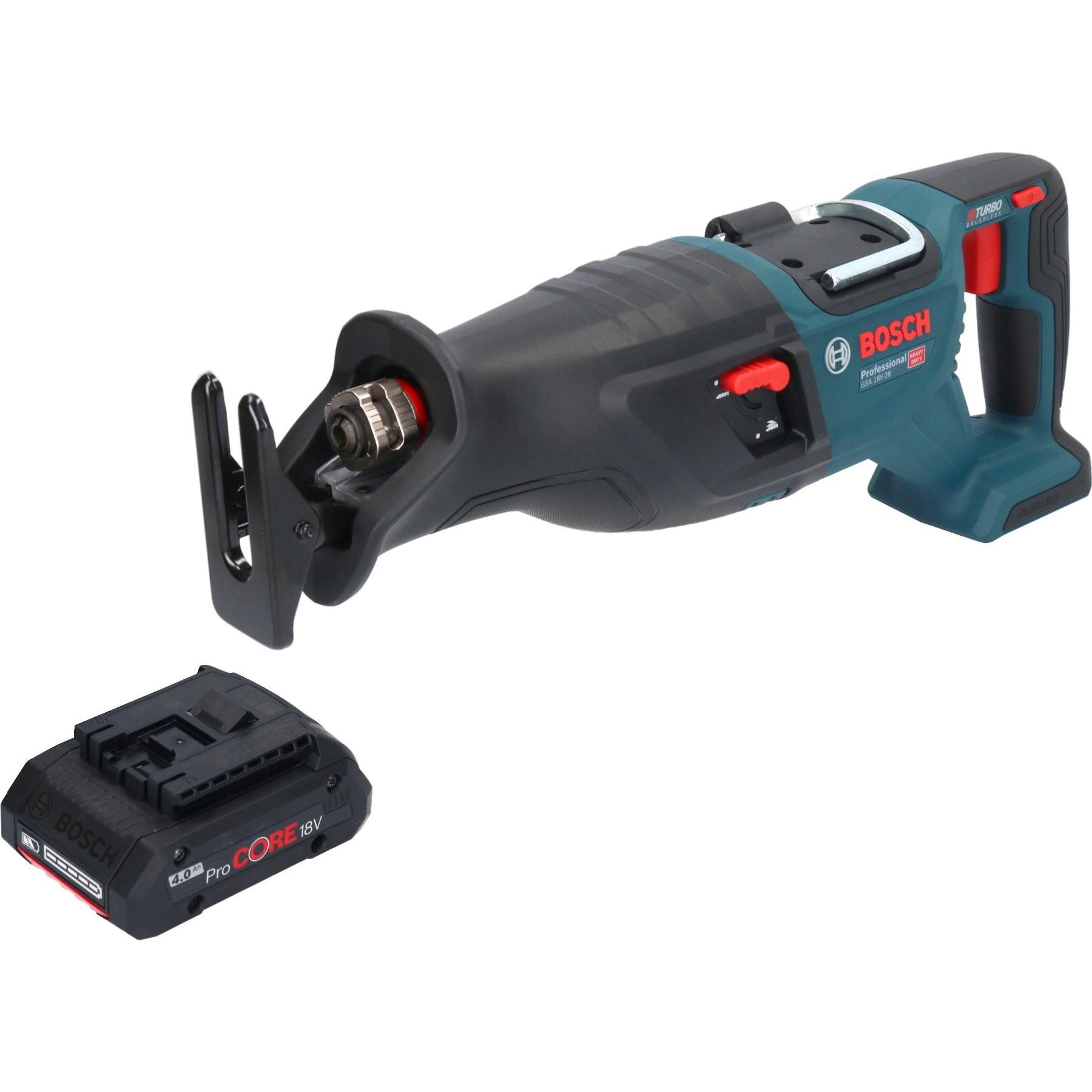 Bosch Professional, Säbelsäge, Bosch GSA 18V-28 Professional Akku Säbelsäge 18 V BITURBO Brushless + 1x ProCORE Akku 4,0...