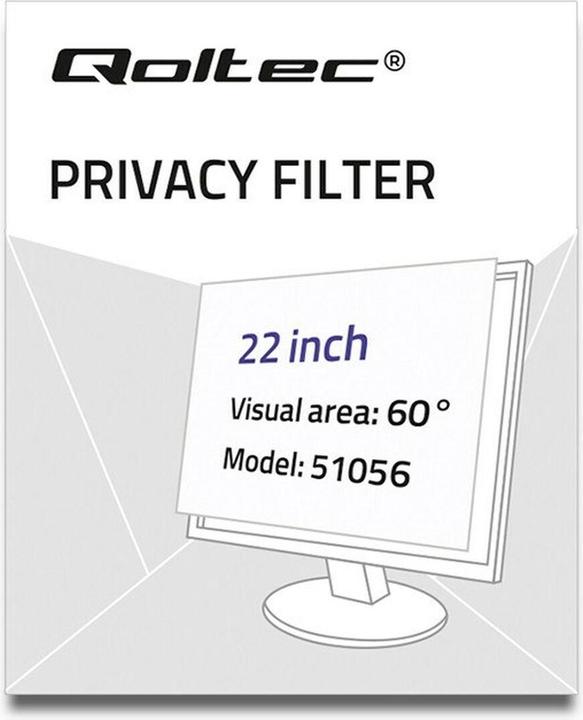 Image du produit Qoltec 51056 Filtre anti-regard (22 pouces) (22", 16:10)