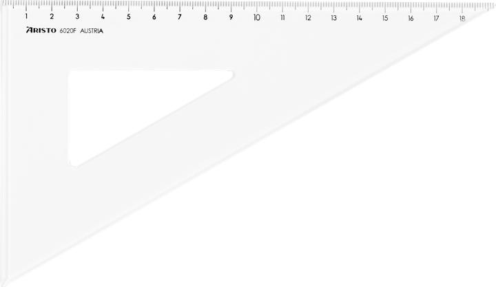 Actual product image Aristo Triangle 60 degrees with bevelled acrylic 226mm transparent (22.60 cm, Plastic)