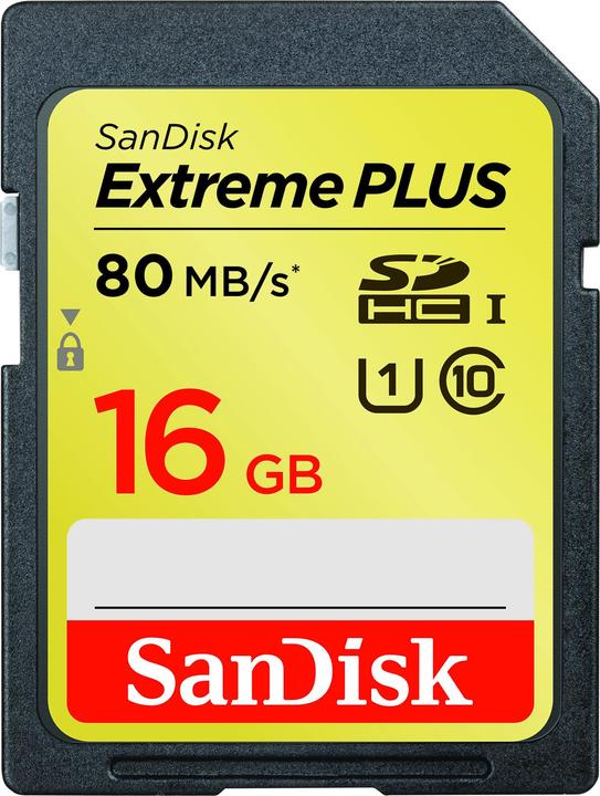 Produktbild SANDISK Extreme Plus SDHC (16 GB, SDHC, U1, UHS-I)