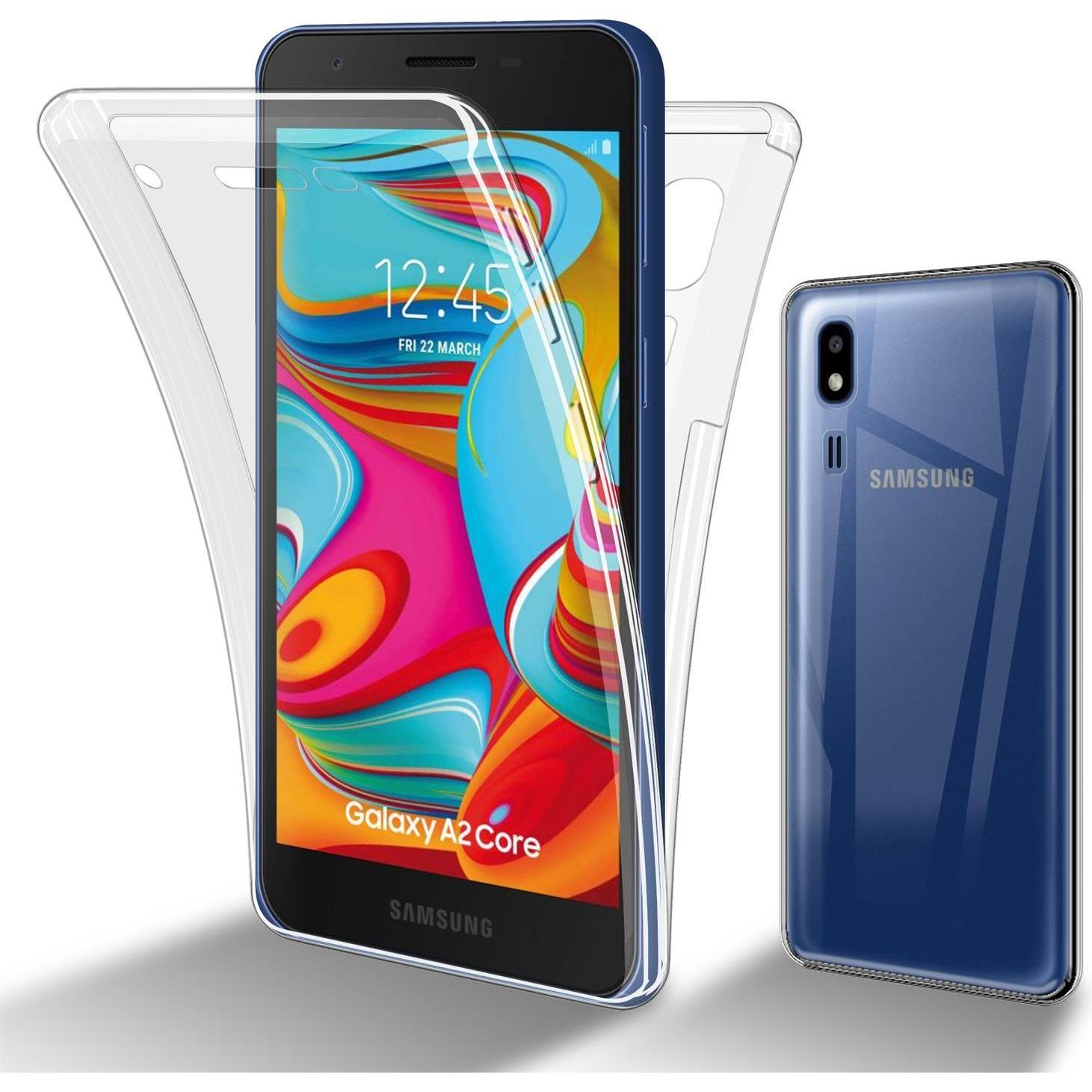 Cadorabo TPU 360 Grad Case Cover (Samsung Galaxy A2 Core), Smartphone Hülle, Transparent