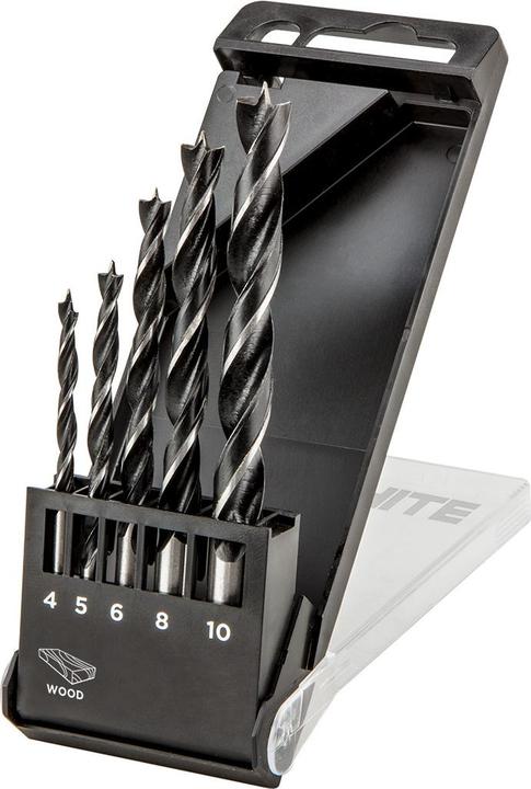 Actual product image Graphite Topex twist drill for wood cylindrical 4 5 6 10 8 mm complete (57H269) (4, 5, 6, 10, 8 mm)