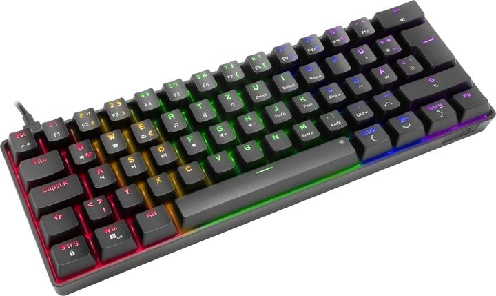 Produktbild Speedlink ATMOS RGB Rainbow Mechanical 60% Gaming Keyboard with brown switches, black - DE layout (DE, Kabelgebunden, Kabellos)