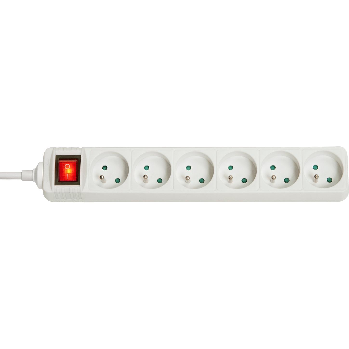 Lindy, Steckdosenleiste, 6 way Mains Gang Socket with switch FR France (6 x, CEE 7/5, 1.40 m)
