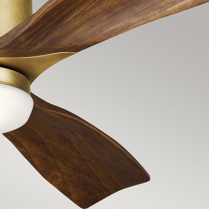 Actual product image Elstead Lighting Ridley II silent ceiling fan with LED light Ø132cm wood + remote control