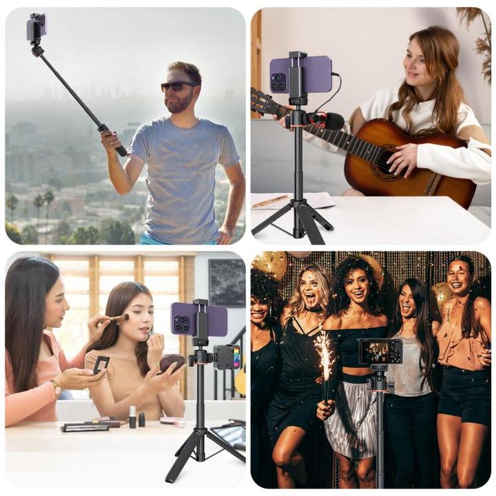 Produktbild Puluz Mini Phone Camera Extension Tripod Stand 360 Degree Ball Head Cold Shoe Selfie Stick (Black) (Metall)