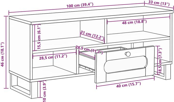 Produktbild vidaXL Schrankaufbewahrung (33 x 33.50 x 46 cm)