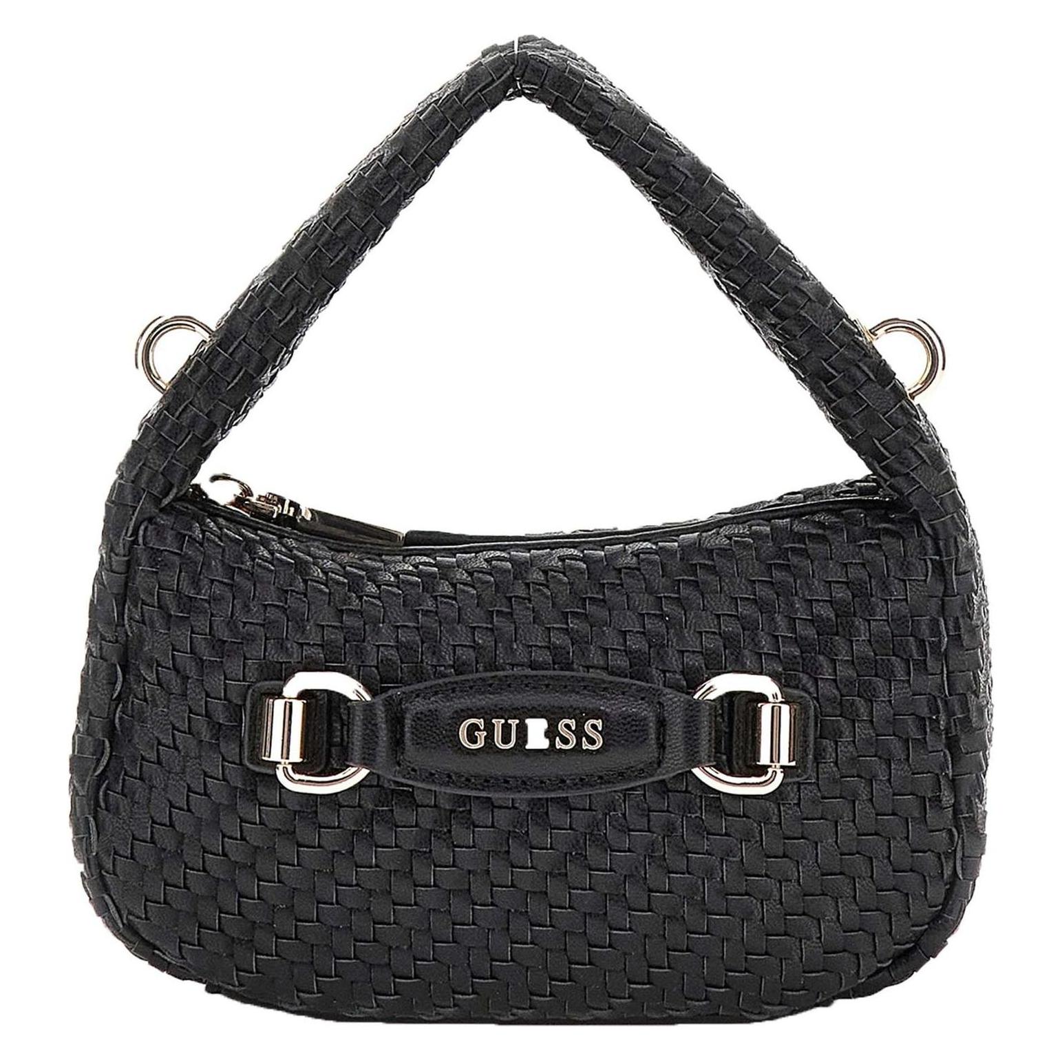 Guess, Damen, Handtasche, Francy Mini Hobo Bag, Schwarz