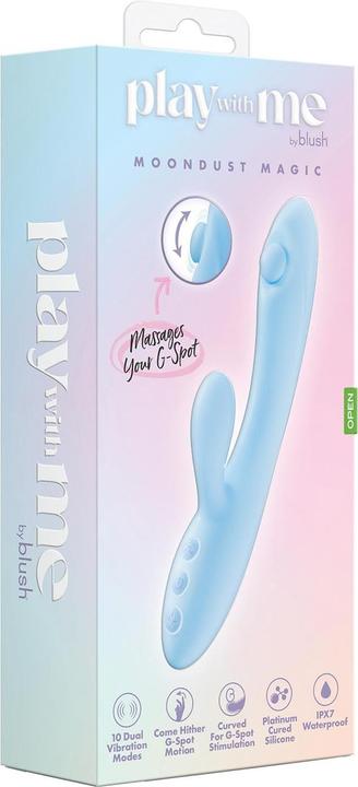 Produktbild Blush Play with Me - Moondust Magic 8 Inch G Spot Clitoral Rabbit Vibrator - 10 Vibration Modes - Co