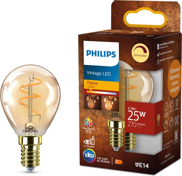Produktbild Philips Amber (E14, 3 W, 250 lm, 1 x, G)