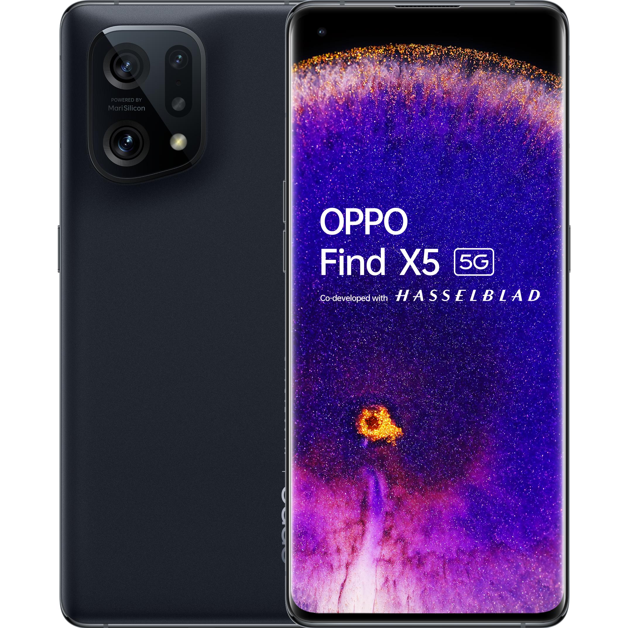 OPPO Find X5 (256 GB, Black, 6.55", Dual SIM, 5G), Smartphone, Schwarz