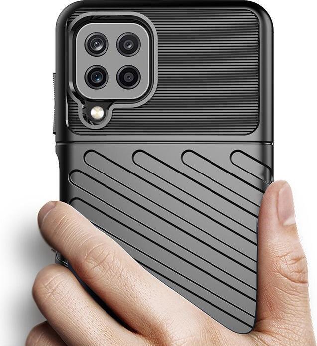 Produktbild Hurtel Thunder Case Flexibel Robuste Panzer Handyhülle TPU Schutzhülle für Samsung Galaxy A22 4G schwarz (Samsung Galaxy A22)
