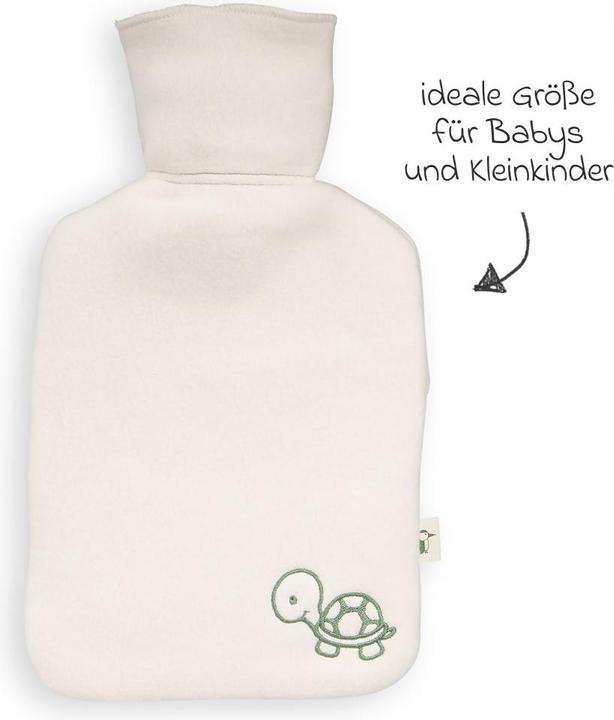 Actual product image Grünspecht Children's hot water bottle made of natural rubber with cover made of (0.60 l, Bed flask with cover)